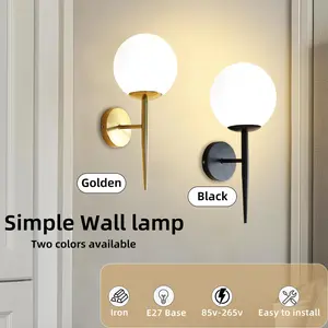 Modern Minimalist Indoor Bedside Lamp, American Style Bedroom Wall Light, Creative LED Living Room Staircase Wall Light, Led Atmosphere Lamp E27 Socket No Bulb Included