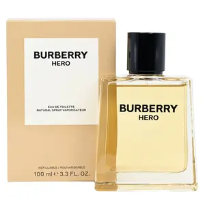 Burberry Hero Men's Eau de Toilette (EDT) - Aromatic Citrus Woody Scent, Breezy Confident Scent, EDT Scented Cologne, Perfume-Inspired Men's Fragrance, 3.3/3.4 oz, New in Box, Guys Gifts
