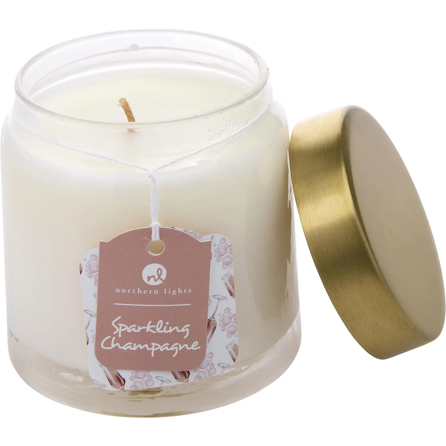 Sparkling Champagne By Northern Lights Scented Soy Glass Candle For Unisex