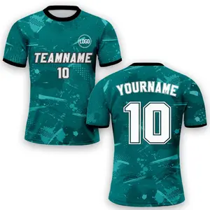 2025 Custom Teal Soccer Jersey for Men Women  Personalized Team Uniform with Name & Number Sublimated Soccer Jersey