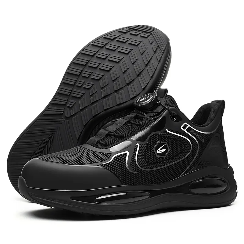Men's Work Safety Toe Cap Shoes Lightweight Rotating Buckle Anti-Smashing Anti-Piercing Waterproof Dirt-Resistant Labor Protection