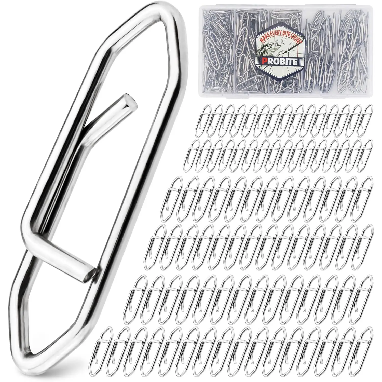 High Strength Fishing Snap - Stainless Connector Snaps Swivels Tackle Steel Power Fishing Clip Lure Quick Change for Freshwater and Saltwater, Fishing Gear Supplies, Sport Fishing Accessory