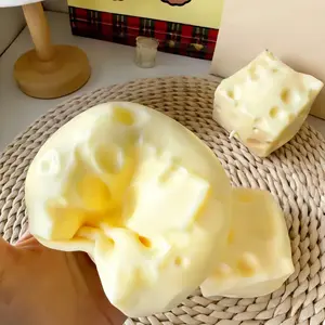 7cm cheese block squeeze toy, Vaseline stuffing, feels great to the touch.