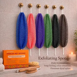 Exfoliating Bath Net, Inspired By African Bath Net Sponge, Exfoliates & Cleanses Whole Body, Flexible & Reusable, Eco-Friendly Body Scrubber, Vegan & Cruelty-Free