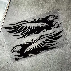 A pair of Eagle Flame Vinyl Motorcycle Car Stickers, Car Decals, Eagle Series Car Stickers, suitable for car interior/exterior personality upgrade