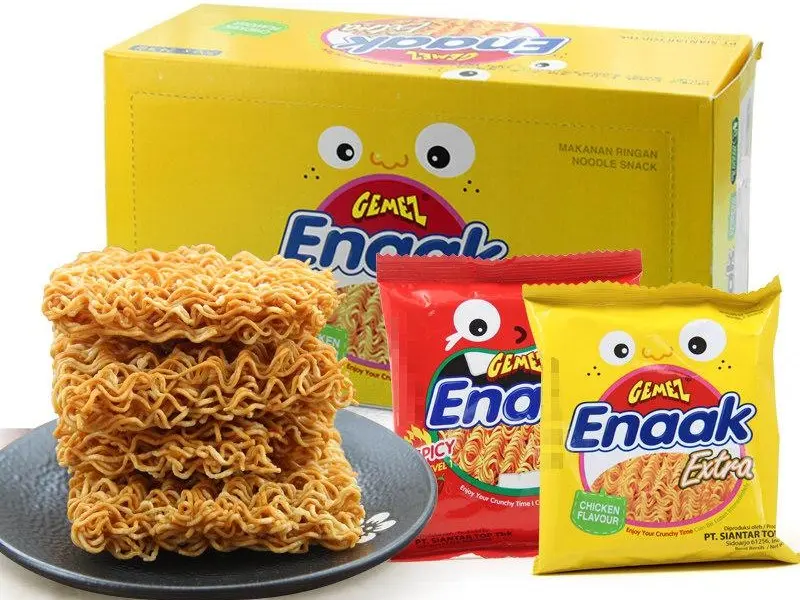 GEMEZ Enaak Plain Instant Noodles Snack, 720g Boxed Set (24 Packs x 30g) - 12-Month Shelf Life, Ready-to-Eat Pantry Food, Ambient Barbecue Side