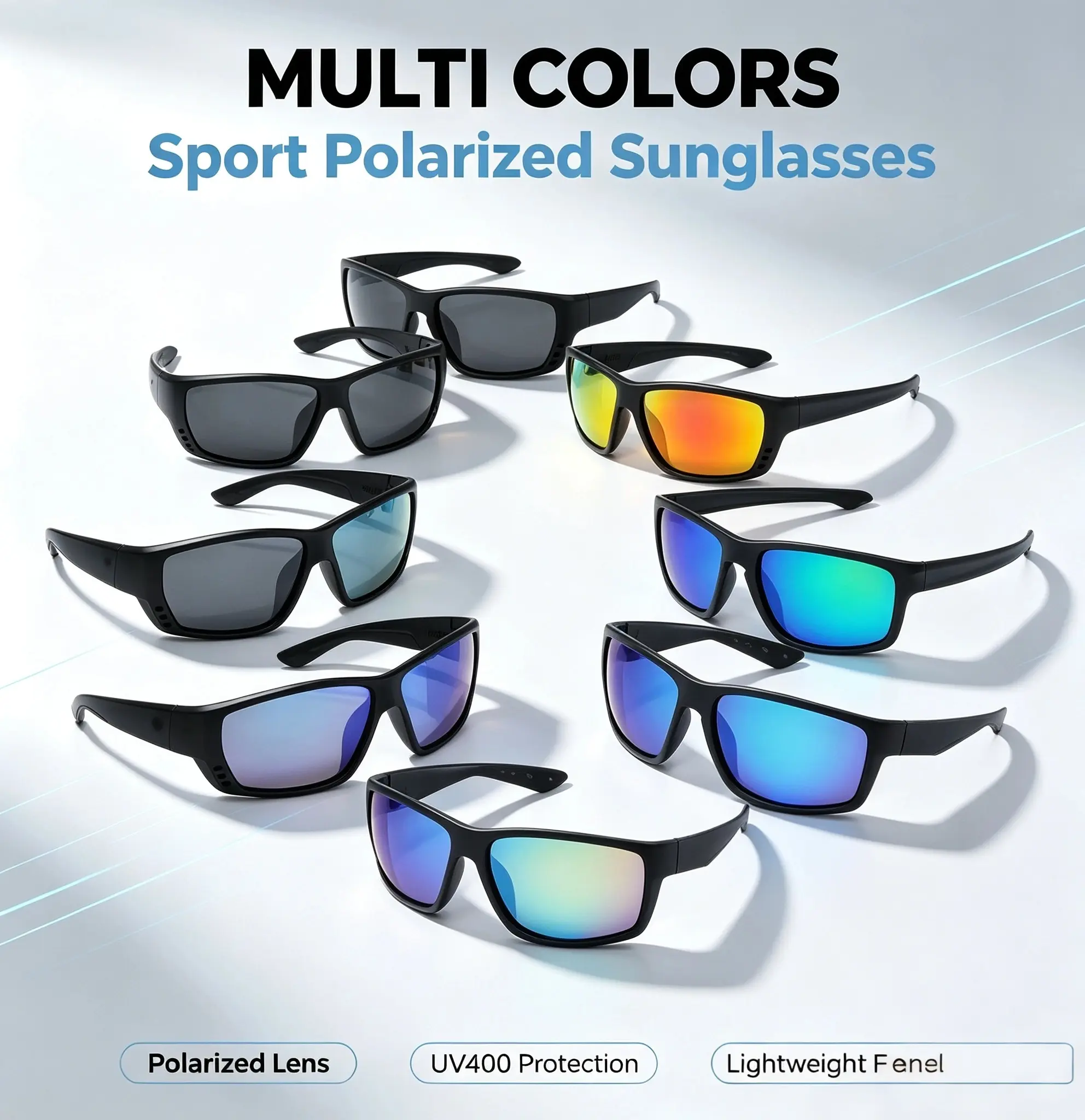 Men's Sports Sunglasses Polarized UV400 TAC Lens for Driving Golf