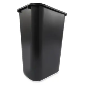 Rubbermaid Commercial Wastebasket Trash Container, 41QT/10.25 GAL, Plastic, Black, Stackable Trash Can for Bedroom/Bathroom/Office, Fits Under Desk/Sink/Cabinet