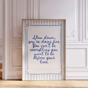 [Sale Off Up To 50%] [Unframe] Billy Vienna Lyrics Art Poster, Slow Down Youre Doing Fine Art Print