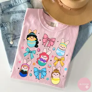 Comfort Colors Princess Easter Coquette T-shirt, Funny Easter Peeps Graphic Tee, Happy Easter Shirt, Trendy Girl for Easter Shirt