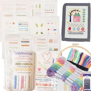 2026 New Embroidery Stitching Book Set, Portable Full Scene Embroidery Stitching Book, Includes Tool Kit and Teaching Tutorial, Embroidery Craft, Embroidery Design