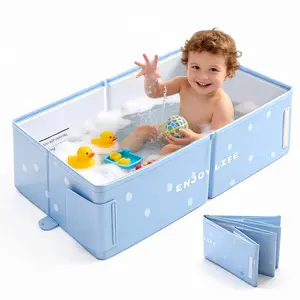 Foldable Baby Bath Tub, Small Outdoor Baby Bath Tub, Portable Travel Baby Bath Tub, Toddler Bathtub, Perfect for 0-36 Months, Fun, Birthday & Christmas Gift, Collapsible Bather