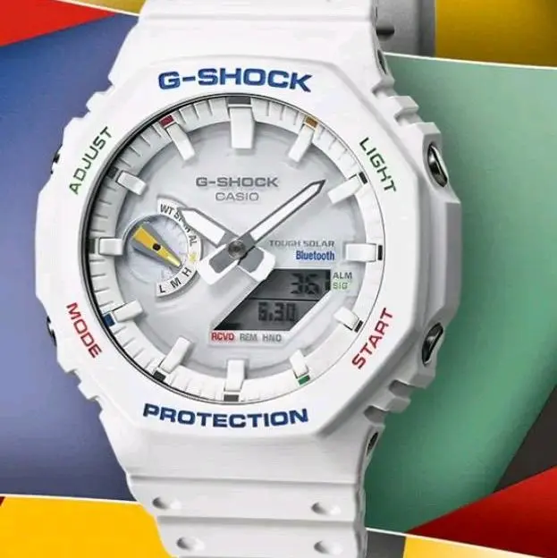 GA-B2100FC-7A New G Shock White Tough Solar multi time zone Men' s watch "elegent watch"