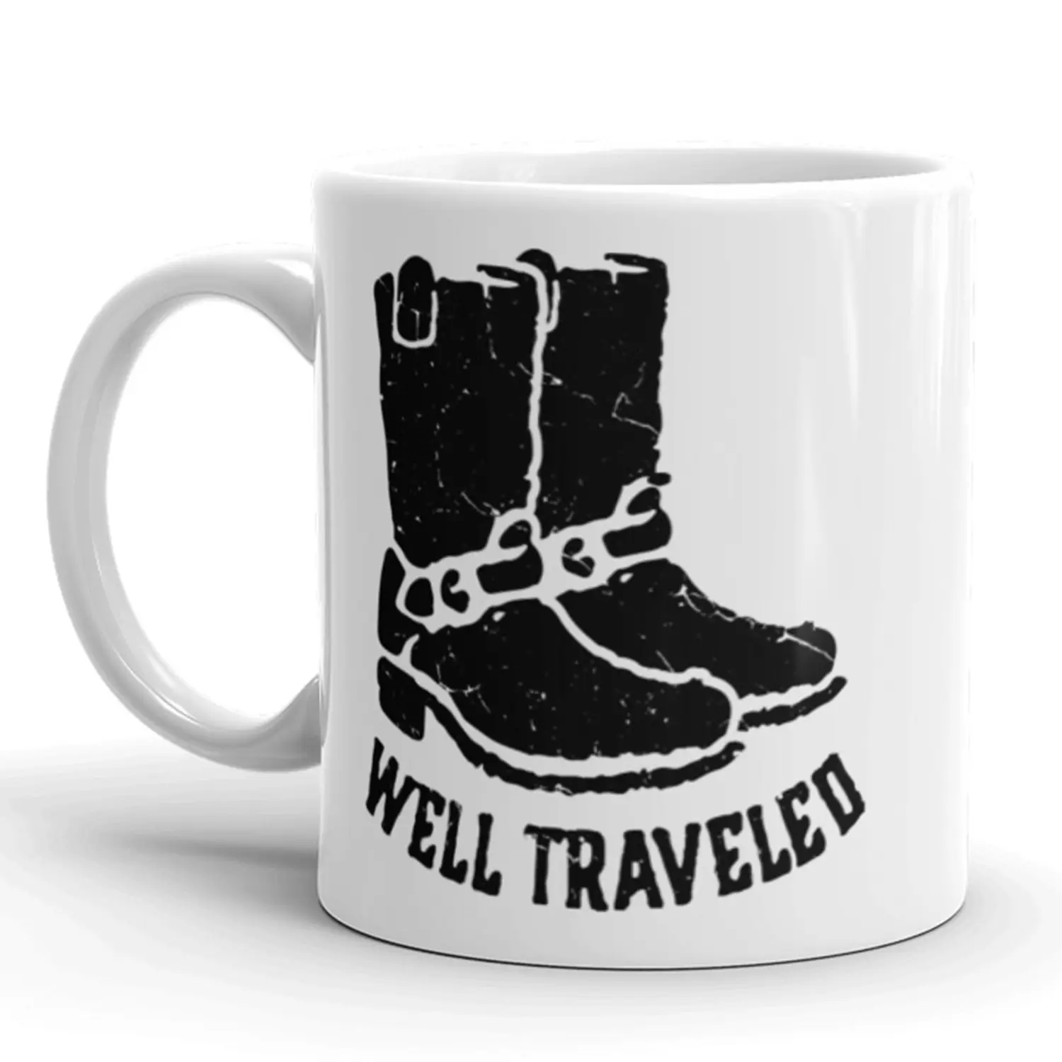 Well Traveled Cowboy Boots Coffee Mug - 11oz Funny Coffee Mugs Ceramic Printed Drinkware Cup