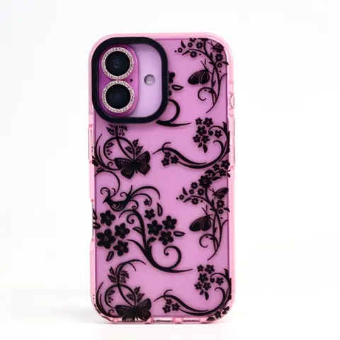 Transparent TPU Cellphone Case for iPhone 12-17 Models (Pro Max, Plus, Air) - It Girl Soft, Skin-Friendly, Non-Yellowing, Lightweight, Shockproof Casing with Flower Lines for Sweet Texture - Handheld Devices Accessories