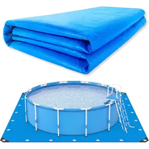 18 x 18 Ft Swimming Pool Ground Cloth Square Swimming Pool Liner Pad for Above Ground Swimming Pools Heavy Duty Pool Ground Mat Protector Pad Prevents Punctures Pool Tarp, Blue
