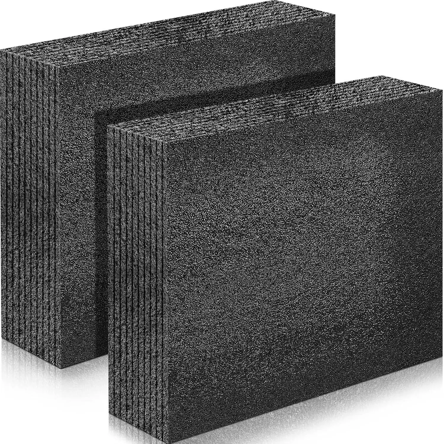 2 Pcs Customizable Polyethylene Foam Packing Inserts for Cases Thick Polyethylene Cuttable Foam Sheet for Tool Box, Camera, Crafts, Storage and Crafts (12" X 10" X 3.125",Black)