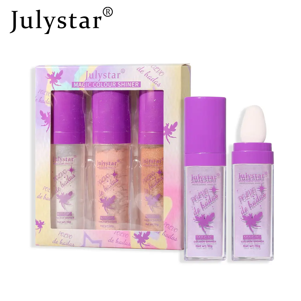 Fairy Highlight Pat Pink Suit Three-Dimensional Facial Repair Body Brightening Highlight Powder Multi-Functional Highlighter Set Box Bronzer Makeup Cosmetic