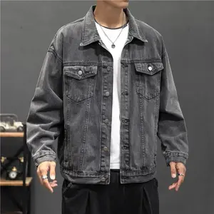Denim Jacket Men Vintage Jean Coats Streetwear Fashion Jean Jacket Men Turn Down Collar Denim Outerwear Cotton Bomber Jacket