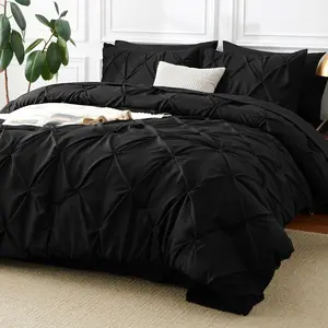 CozyLux Comforter Set, 5/7 Pieces Pintuck Bed in A Bag, Premium Pinch Pleat Bedding Sets with Comforter, Sheets, Pillowcases & Shams