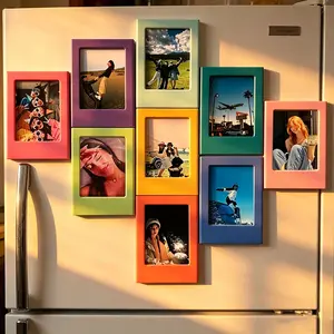 New 10/20pcs Magnetic Photo Frames for Fujifilm Instax Mini Film Papers Double Sided Fridge Picture Frame Magnets Artwork Frames for Office, Kitchen, Living Room, Bedroom Decoration, Valentine'S Day, Birthday