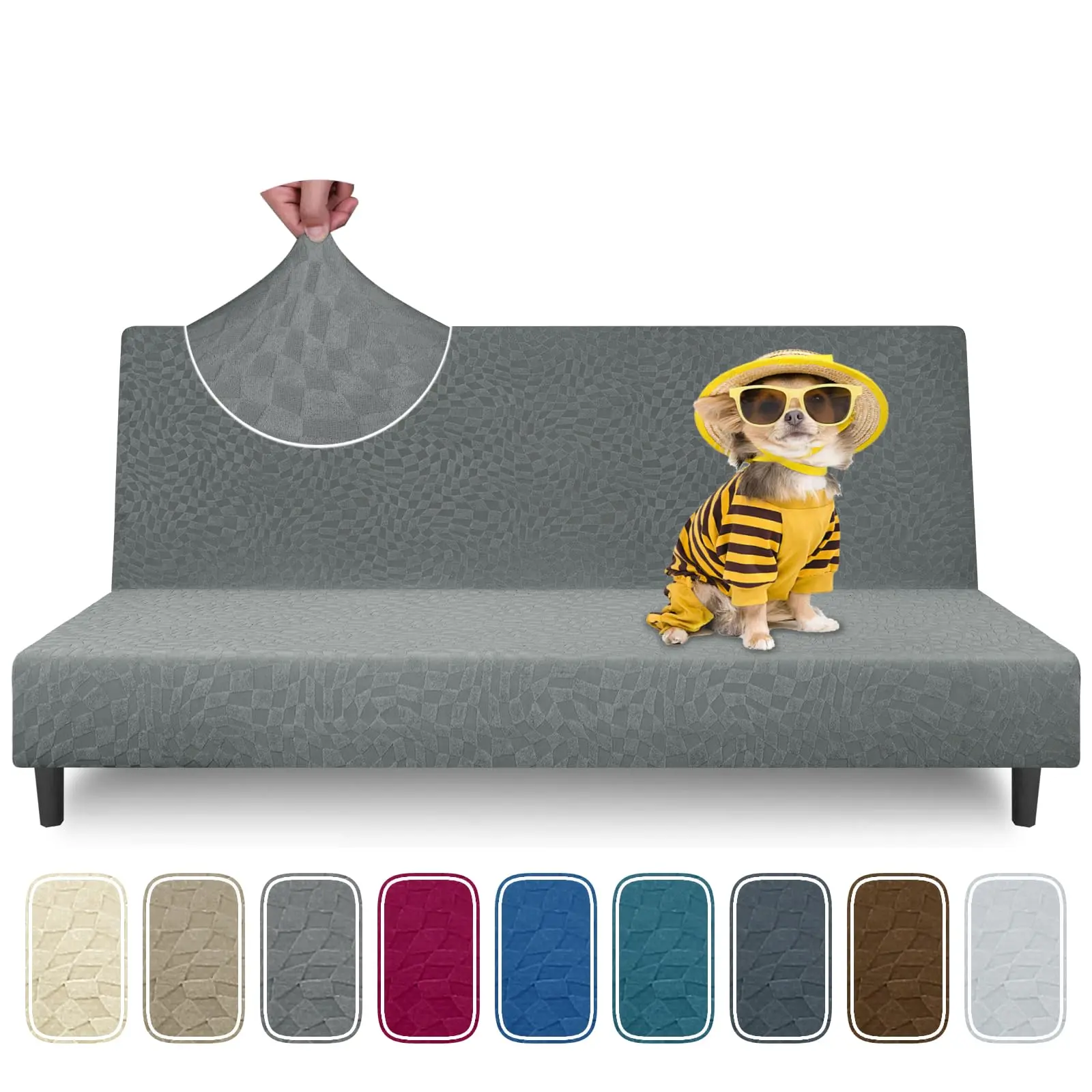 YSTYLE  Stretch Futon Covers Full Size 2025 Fashion Armless Sofa Bed Slipcovers, Soft Durable Queen Futon Cover Washable Pets Friendly Mattress Couch Protector