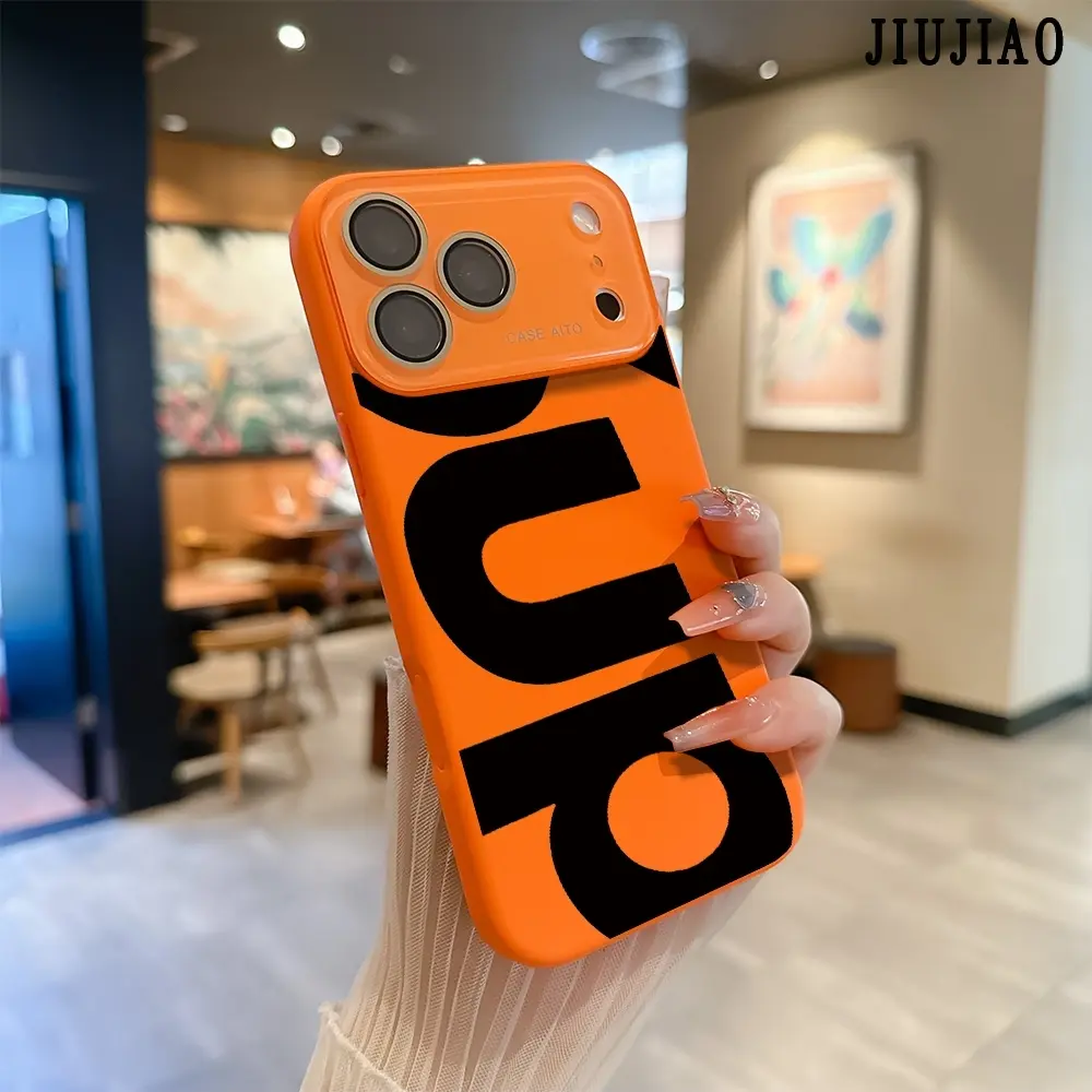Modern Minimalist Black Abstract Geometric Letter Pattern Dopamine Style Solid Color Phone Case with Ultra Skin friendly Touch, All Inclusive Lens Phone Case Suitable for Apple 17 16 15 14 13 12 PRO MAX AIR PLUS
