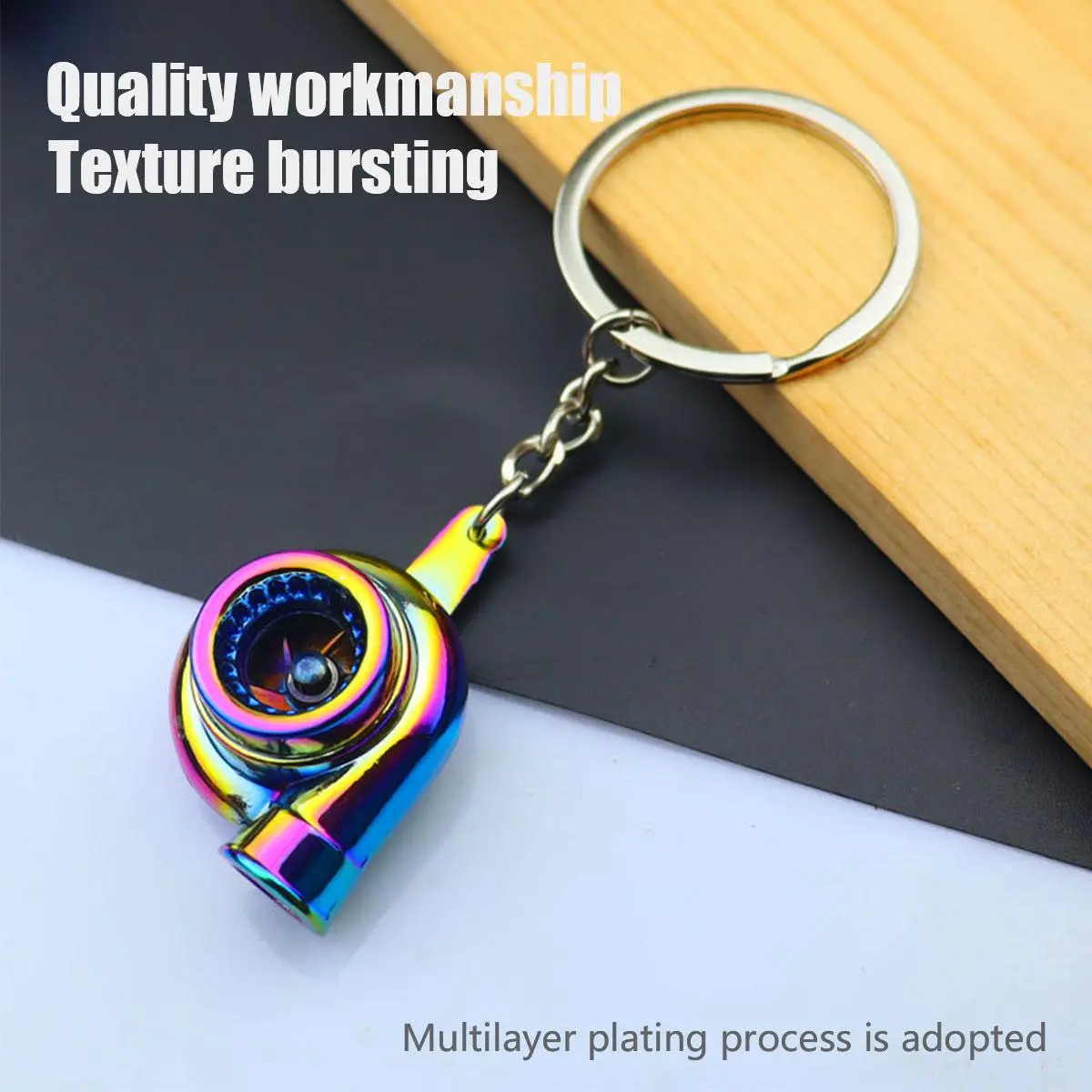 【FaddishDeal】1 Count Turbocharged keychain Metal turbo keychain pendant Car Gift, Durable Workmanship Multilayer Plating, mini labubu keychain charm