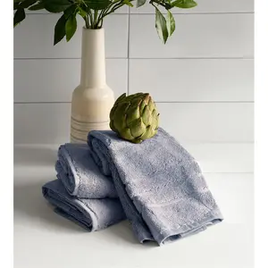 Cariloha  Bamboo Hand Towel Set for Unisex, Blue Lagoon - 3 Piece