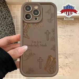 Western Cowboy Hat and Cross Pattern Case for iPhone 17 Pro Max 16 Plus 15 14 13 12 11 Air E Plus Shockproof Full Camera Protection Durable slim Silicone Cover