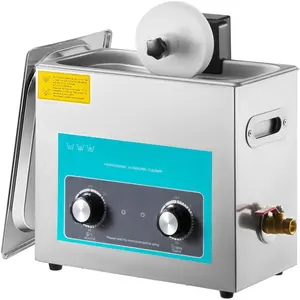 Father's Day Gift VEVOR Ultrasonic Vinyl Record Cleaner 6L 40kHz Vinyl Ultrasonic Cleaning Machine Knob Control Record Ultrasonic Cleaner 4 Records Vinyl Sonic Cleaner Stainless Steel Tank w/Mechanical Heater & Timer