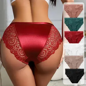 Women's Floral Lace High Waist Panties Set - Bridal, Basic, Cute, Elegant Underwear with Stretchy, Non-Digging Waistband, Shiny Ultra-Soft Comfortable Fabric (Spring Glow Up Collection)