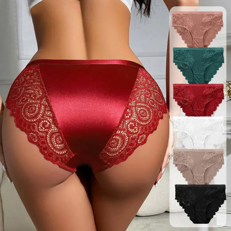 Women's 6PCS Floral Lace High Waist Bridal Lingerie Panties Set - Essential Chafe-Free Soft Shiny Fabric, Stays Put Stretch Non-Digging Waistband (Spring Glow Up Collection), Fit, Lady
