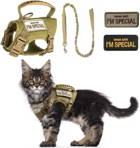 Adjustable Anti-Escape Pet Vest Leash,Waterproof and Breathable Summer Cat and Puppy Training Equipment, Hands-Free Leash Tactical Harness, Cat Chest Harness Set