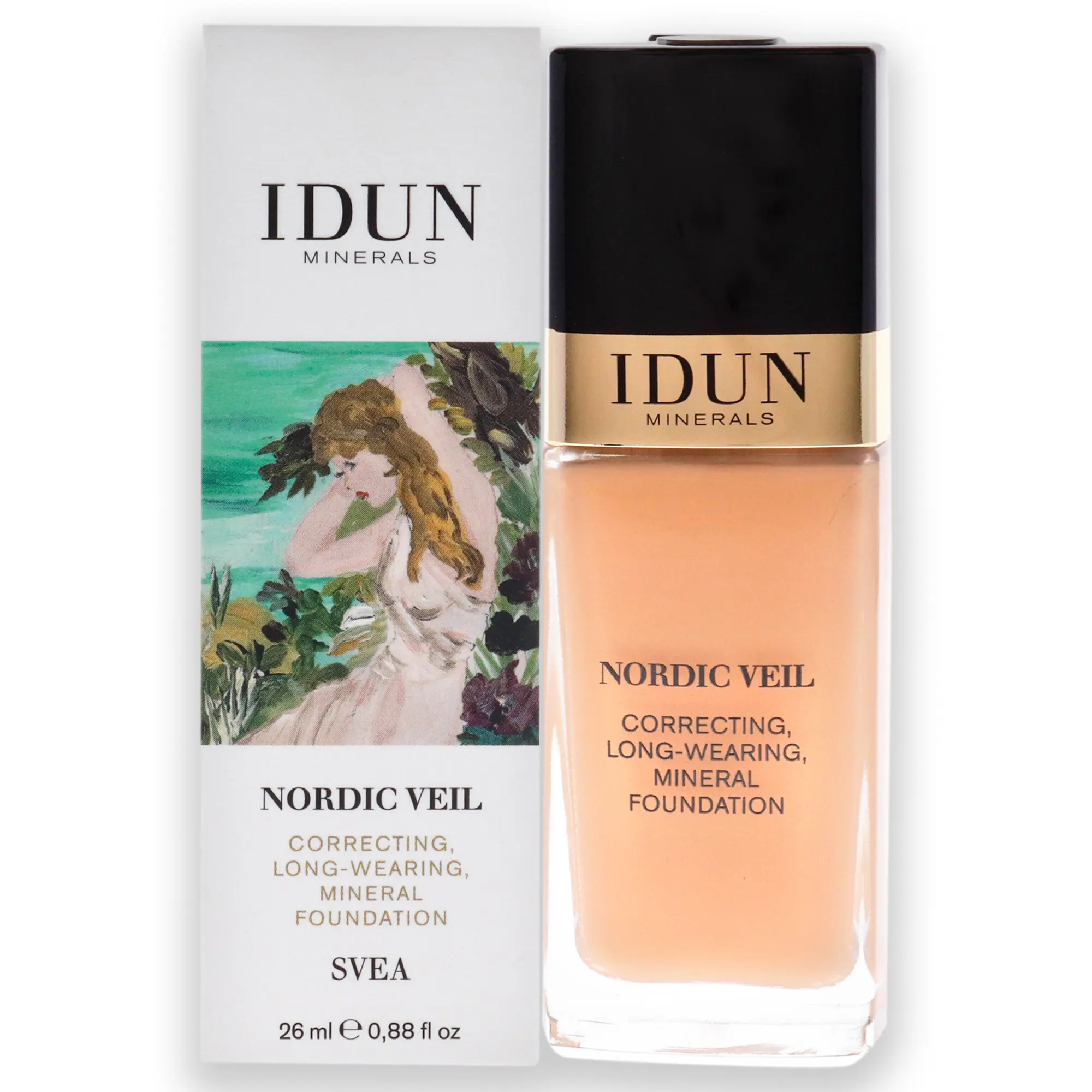 IDUN Minerals Nordic Veil Foundation - Longwear Liquid Foundation With Poreless, Luminous Coverage - Soft, Semi-Matte Finish - Vegan, Cruelty Free, and Silicone Free Makeup - 309 Svea - 0.88 oz