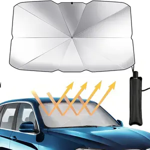 Foldable Car Windshield Sun Shade Umbrella, Anti-UV Heat Block with High Reflective Aluminum Film, UV & IR Protection, Privacy Shield, Universal Fit for Sedan SUV, Easy Fold Storage, Car Interior Protector