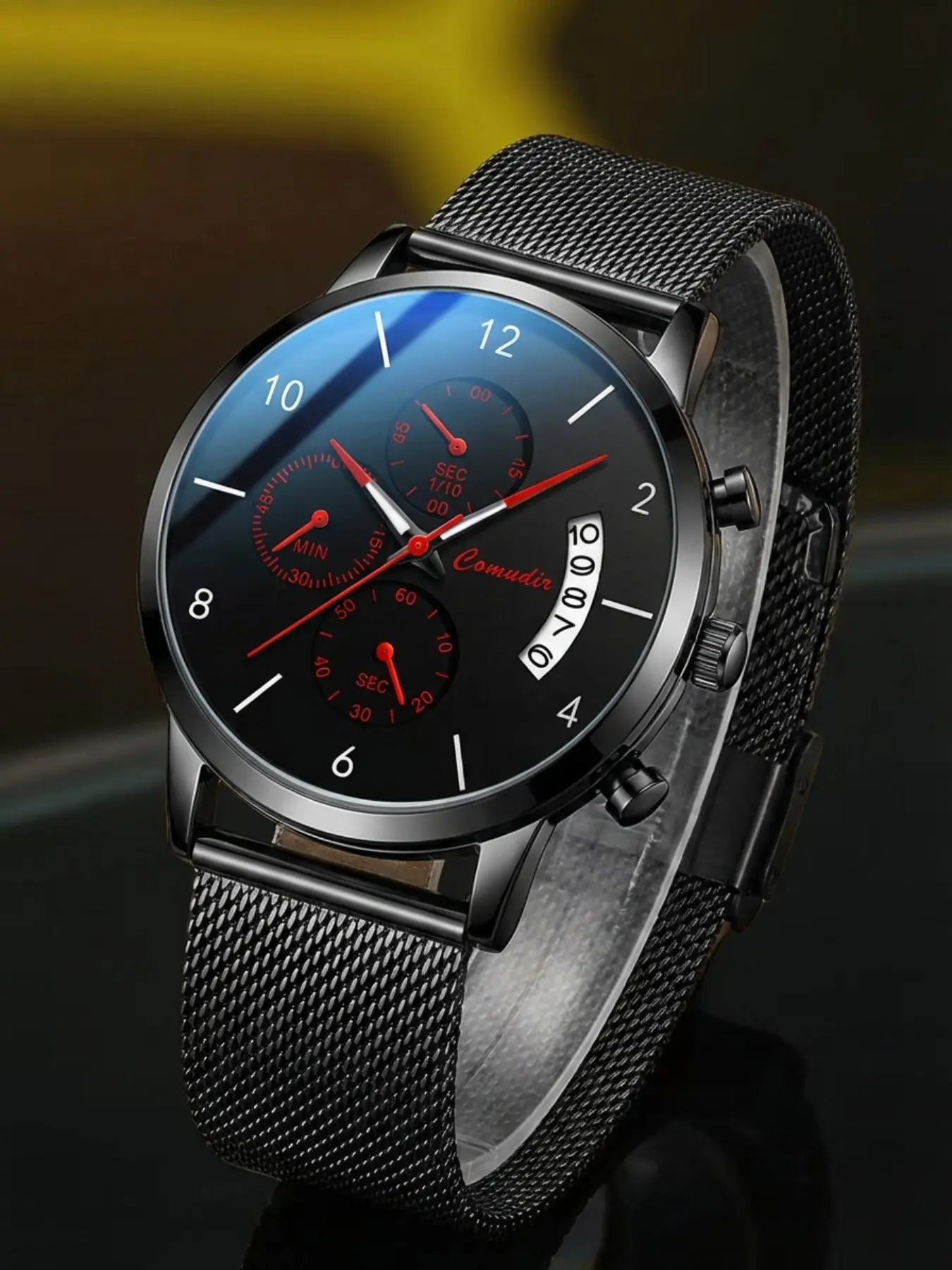 Milan Mesh Strap Multifunctional Business Casual Quartz Watch, Minimalist Round Dial, Hands, Student Trendy Wristwatch Gift