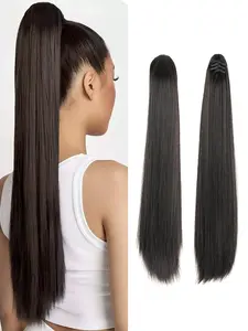 Ponytail Extension Black Claw Clip20" 24"Straight Clip in Extension Ponytail Hairpiece for Women Synthetic Extensions Synthetic Hairpieces