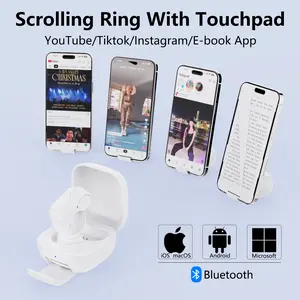 ZOZVO Bluetooth Remote control Scrolling Ring Finger Air Mouse with Touchpad for Tik_tok Instagram YouTube, Wireless Presentation Clicker, Video Scroller & Page Turn for Kindle APP, Remote for PowerPoint Slide,Selfie, Android,iOS and PC,Laptop,Mac,Tablet