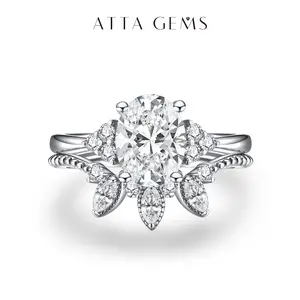 Women's 2Ct D Color VVS1 Oval Cut Synthetic Moissanite Solitaire Engagement Ring, Ideal Wedding Gift (R082) | Solitaire Engagement Rings by summerwins