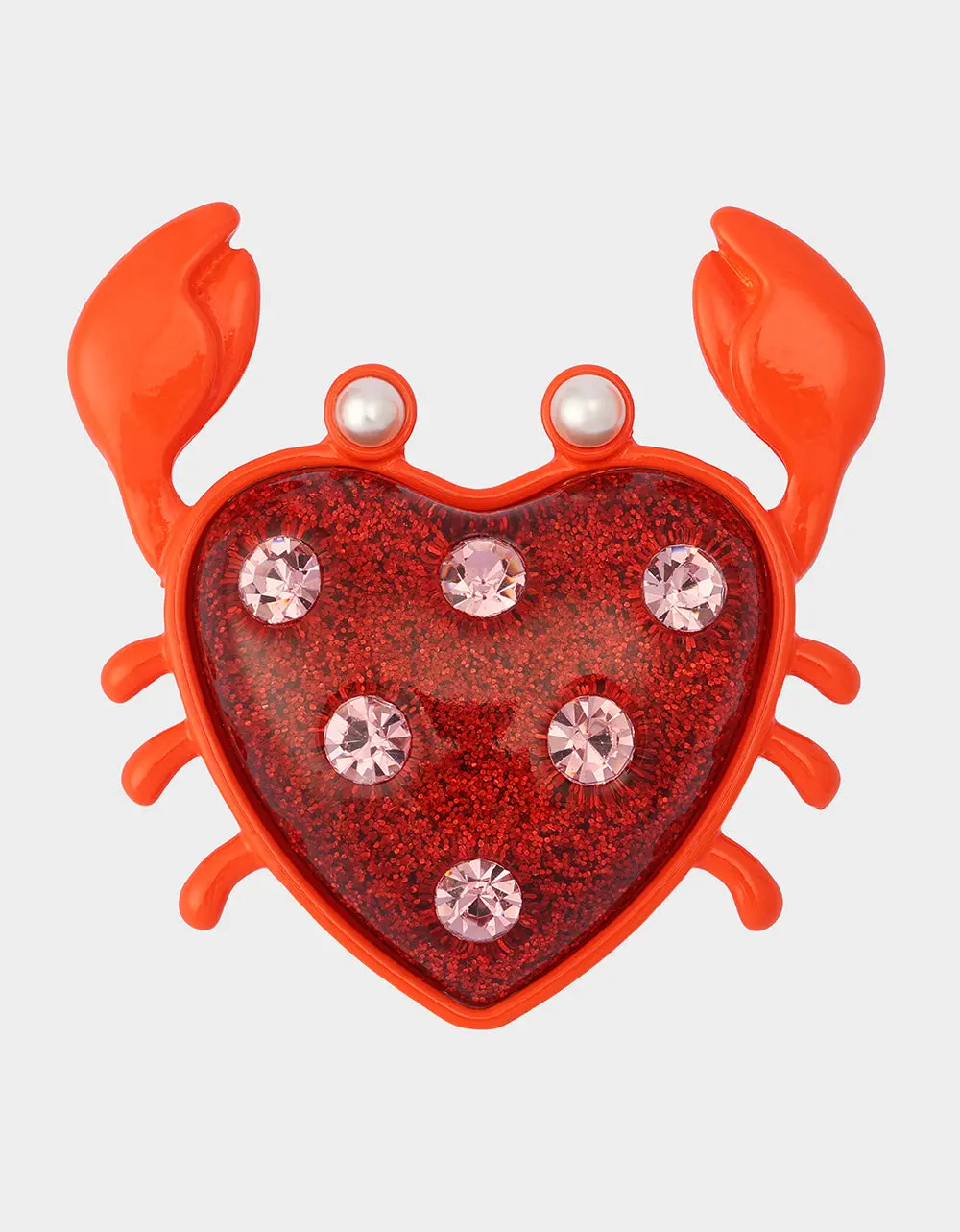 CRAB BROOCH RED