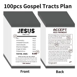 100pcs Inspirational Christian Gospel Tract Cards, Plan of Salvation Cards - Religious Scripture Bookmarks with Encouraging Messages, Pocket Holy Postcards Bible Verse Prayer Cards, Durable Cardstock, Positive Message Card