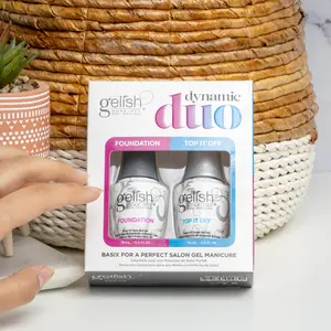 Gelish Dynamic Duo - Foundation Base & Top It Off Sealer Gel Set, Long-lasting, High-Shine Finish for Gel Manicures, Cures Fast in LED/UV Light, No Chips, Soak-Off.
