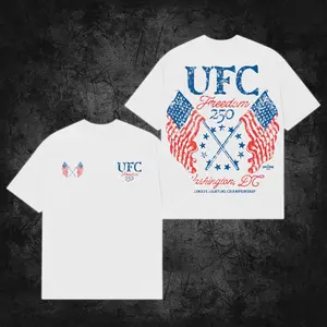 [Wear] UFC Freedom 250 Premium Cotton T-Shirt, Made in USA, UFC Fan T-shirt, Oversized T-Shirt – 250th Anniversary of America Commemorative Gift, Streetwear Combat Sports Tee, Gift for fan MMA, UFC Inspired T-Shirt.