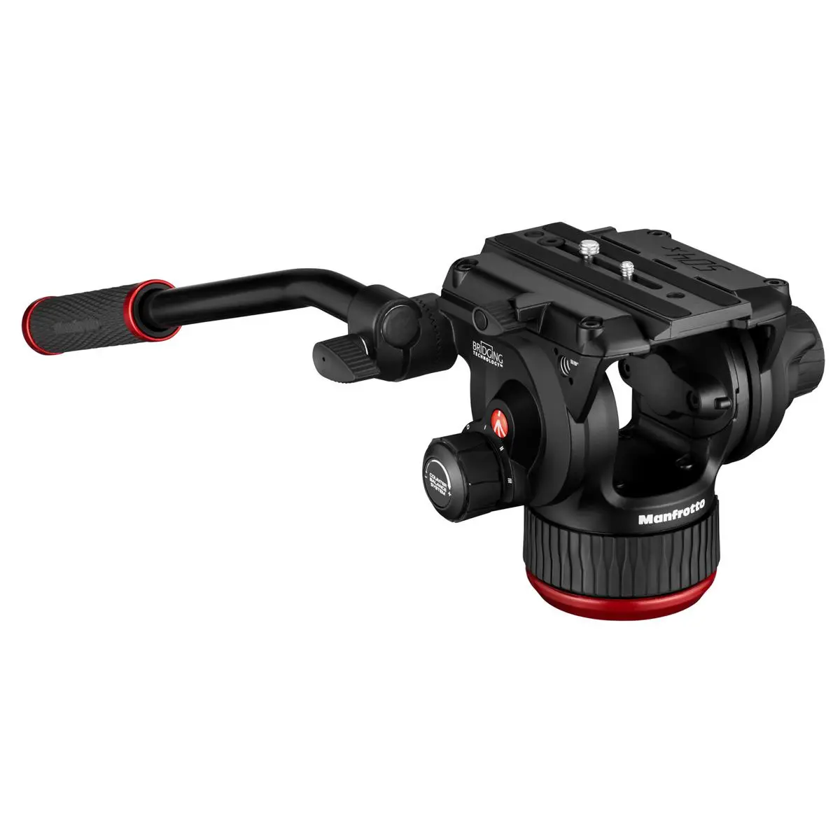 Manfrotto 504X Durable Fluid Video Head with Flat Base, Aluminum Body, Bubble Level, Camera Mount Accessory, Accessories, 0.5G