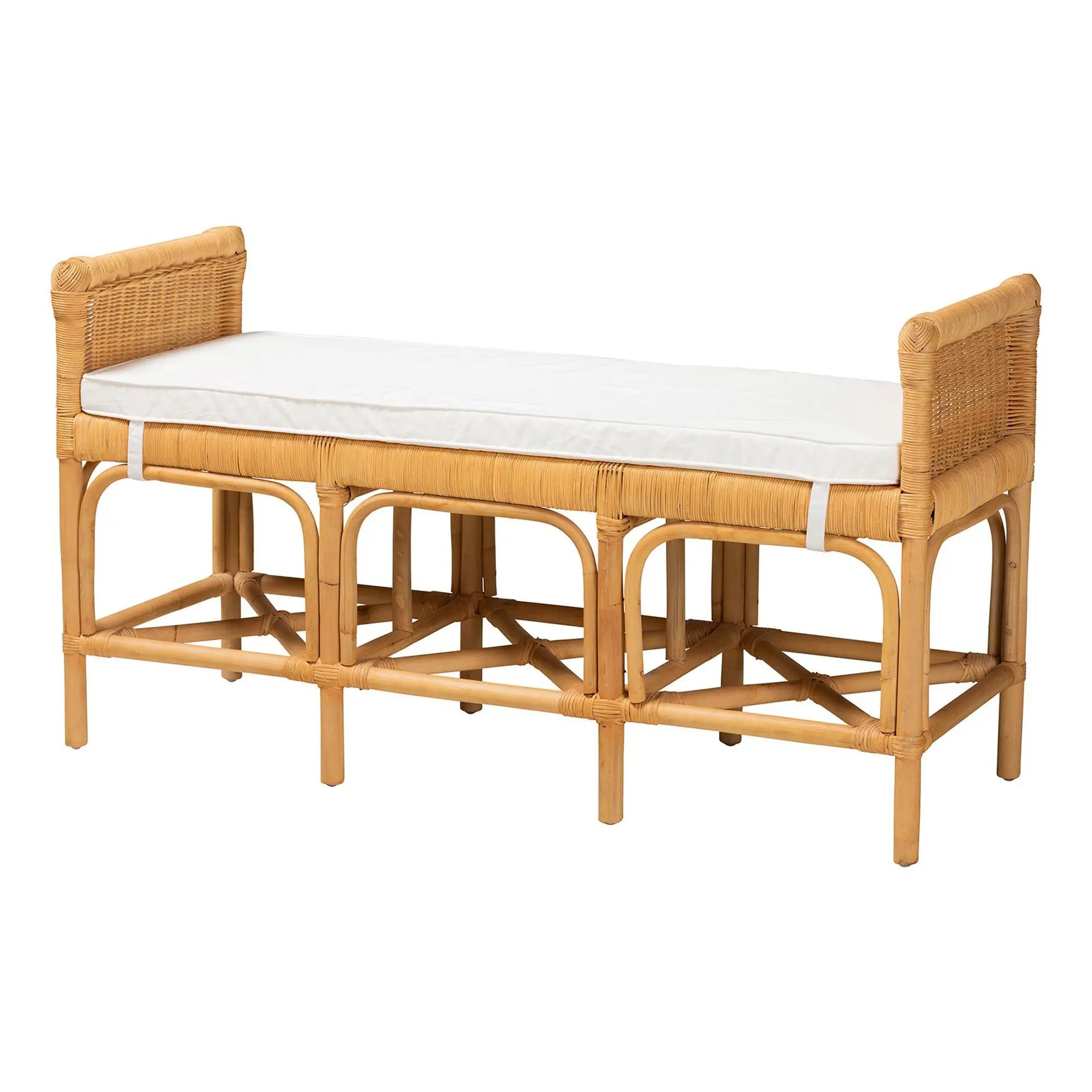 bali & pari Nairi Natural Brown Rattan Bench