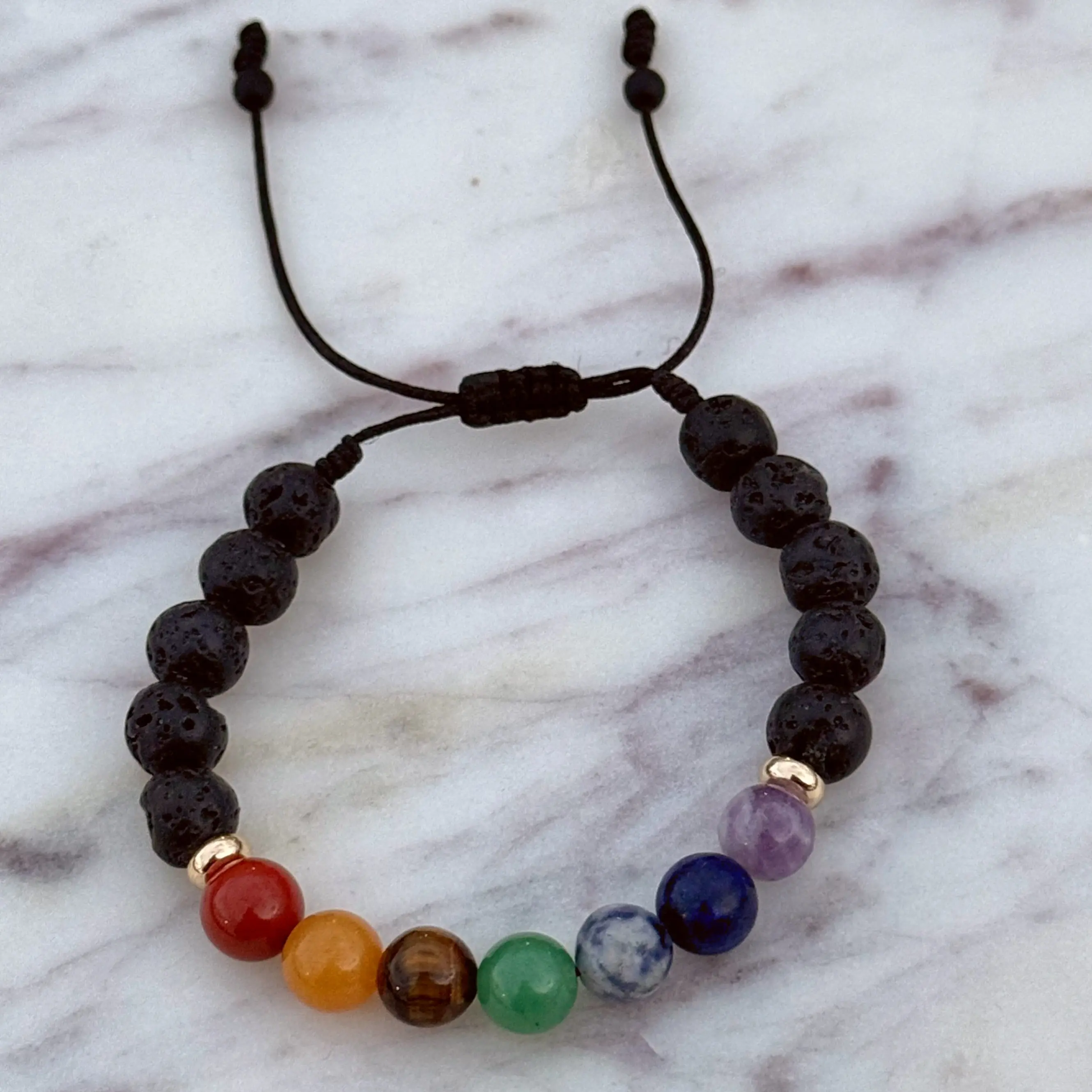 Men's Handmade Chakra Bracelet, Gold Plated Spiritual Healing Jewelry with an Adjustable Band, Bracelets Jewelry, Gold Plated Bracelets