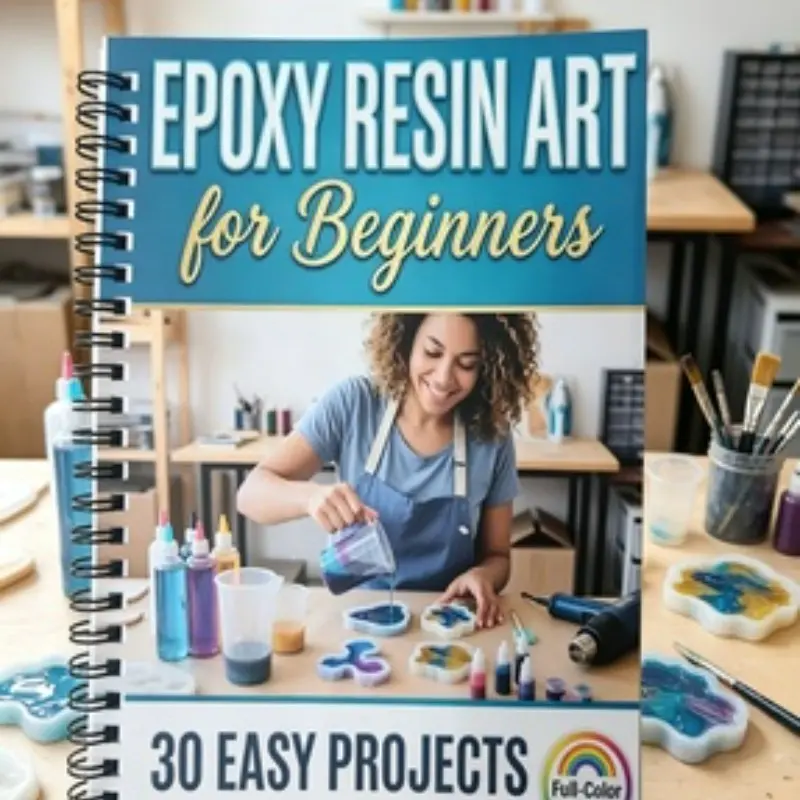 Epoxy Resin Art for Beginners, 30 Easy DIY Projects, Spiral Guide Book, Full-Color Safety & Technique, Perfect for Craft Enthusiasts