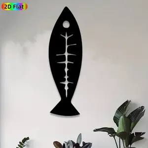 1pc Fish Bone Metal Wall Art, Stylized Fish Bone Statue Mural, Ideal Gift for Easter, Thanksgiving, Coastal Decor Enthusiasts, Rust-Resistant Metal Wall Decor Wall Sculptures,  Unique Nautical-Inspired Decor