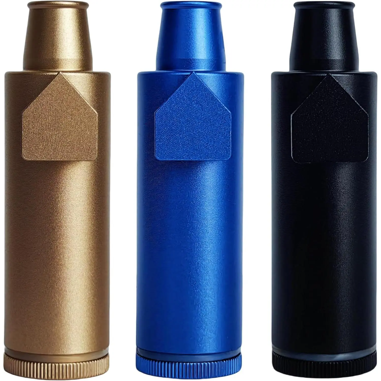 High-capacity Metal Ieak-proof Bottle(3nd Generation Upgrade Version)(Black Blue Gold)Portable Pepper Shaker(3 pack)